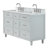 Ariel Monroe 61 Inch Double Rectangular Sink Bathroom Vanity With Italian Carrara Marble Countertop-105988640