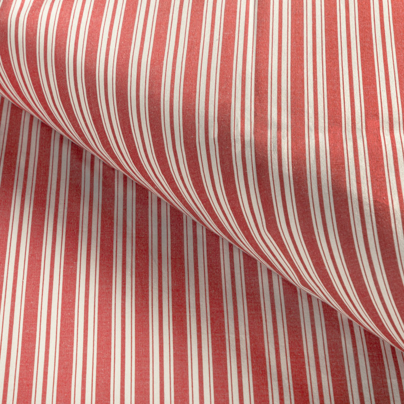 Normant Checks and Stripes II Selune 100% Cotton Performance Fabric, Red