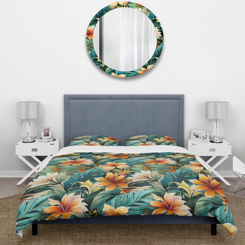 Literie Tropical Essence, Housse de couette pour très grand lit et 2 très