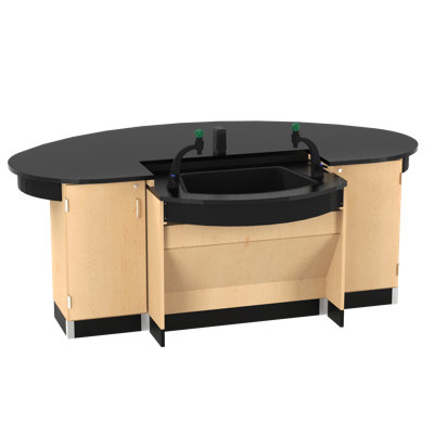 Interface Workstation,Epoxy Tops,Unicast Knob Handle Fixtures,Light Hardwood,Black Metal