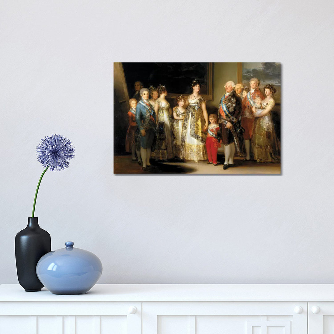 The King And Queen Of Spain (Charles IV And Maria Luisa) With Their Family, 1800 by Francisco Goya - Wrapped Canvas Painting
