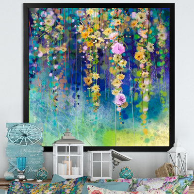 Arbre de glycine vert printanier - décoration murale traditionnelle sur toile
