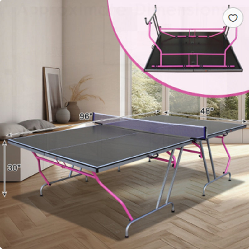 Portable Foldable Table Tennis Table by Double Fish - Complete Set Includes Net, 2 Paddles, 3 Balls for Indoor Outdoor Use