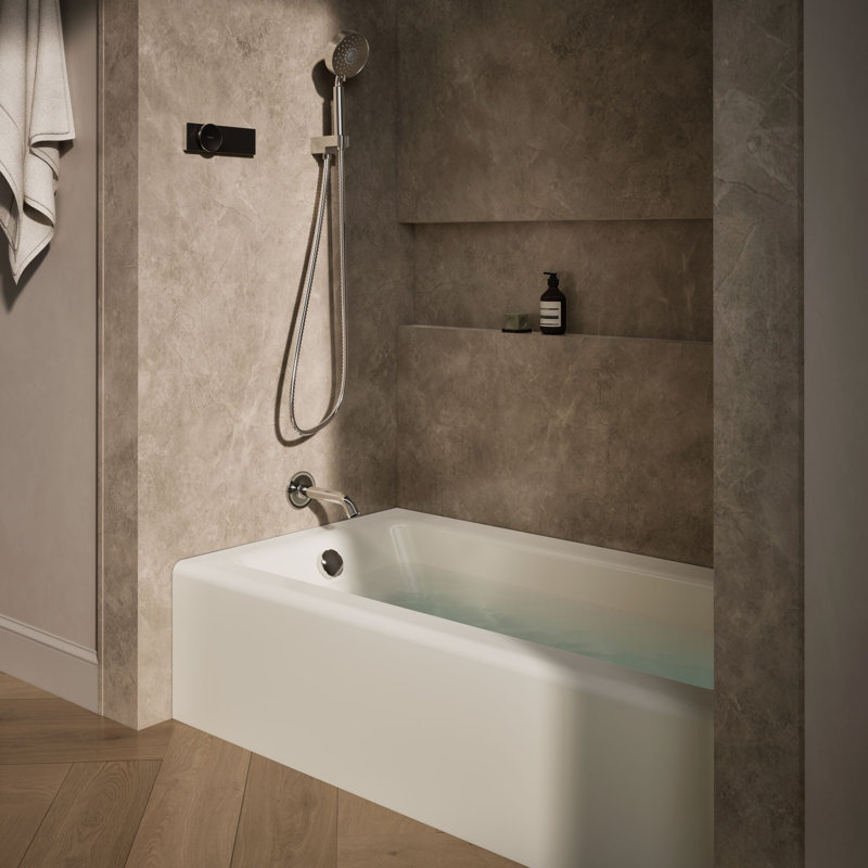 Bellwether® 60" x 32" Soaking Bathtub, Biscuit, Left
