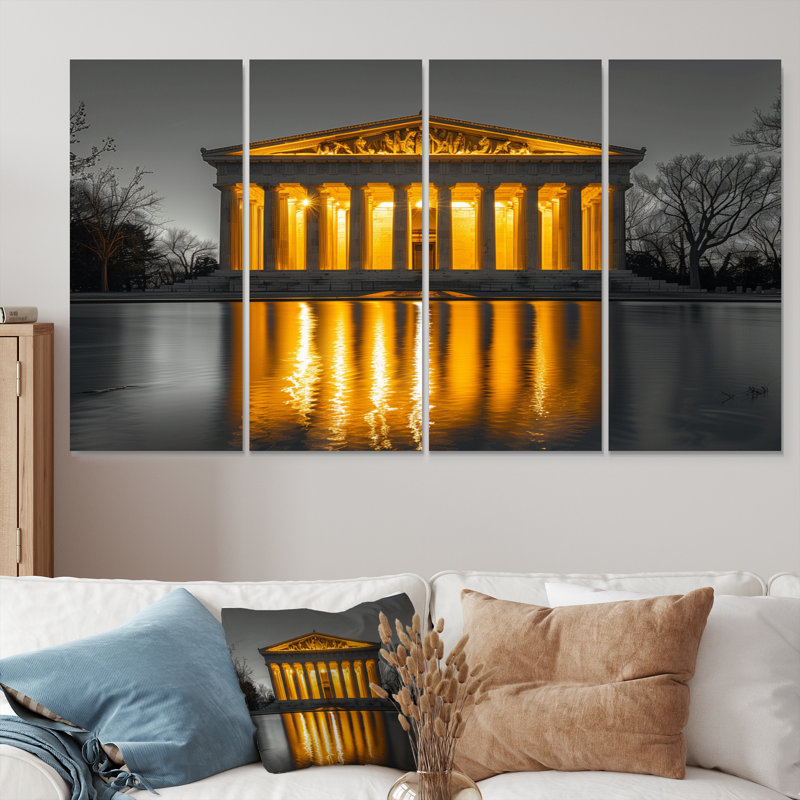 «Yellow Gray Winter», ensemble de reproductions d'art sur toile, H 32 po x l 64 po