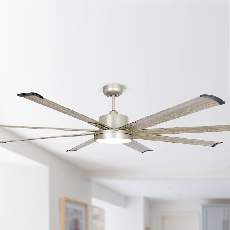Helston 72'' 8 Aluminum Blades Rustic Windmill Ceiling Fan with LED Lights and Remote Control