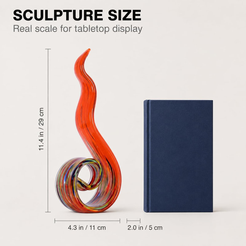 Sculpture flamme de verre, Rouge