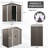 8Ft X 4Ft Metal Shed With Galvanized Foundation And Shelf, Gray Storage Structure Easy Build,-125291572