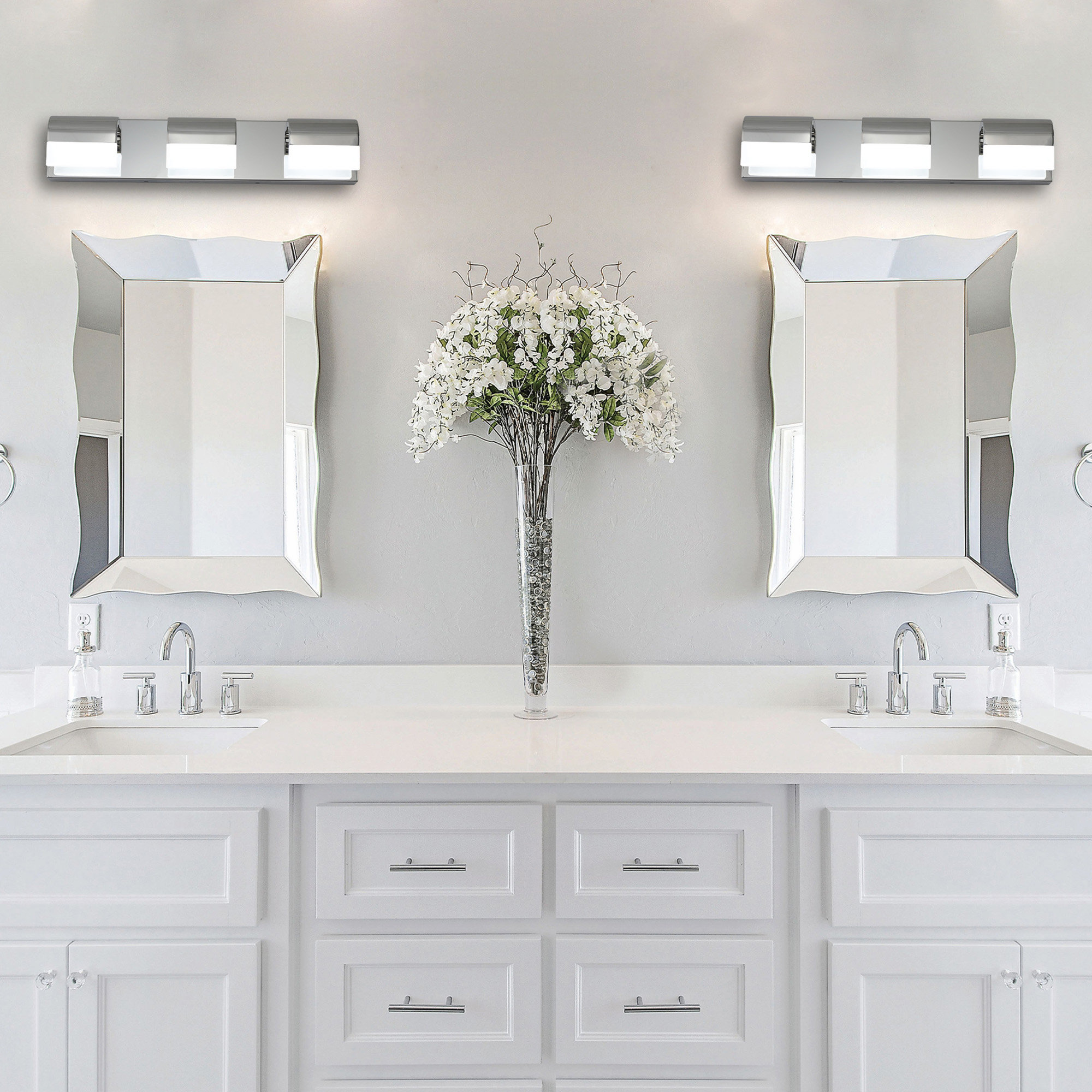 Ebern Designs Bathroom Vanity Lighting 3-Light LED Vanity Lights Over ...