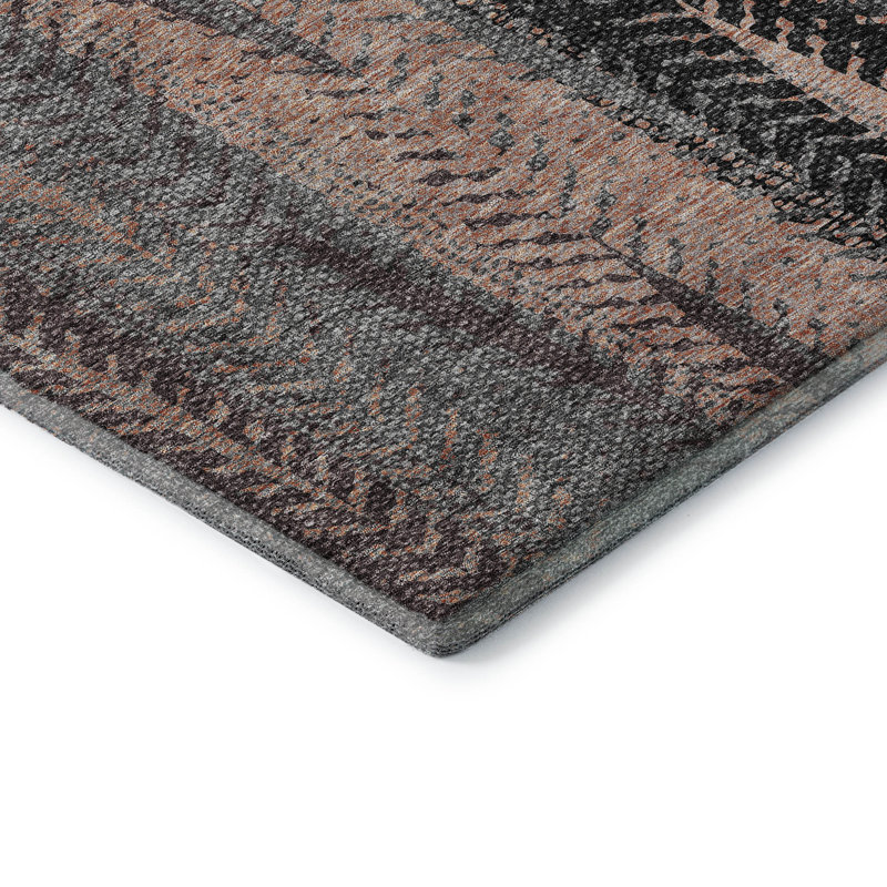 Tapis terre cuite lavable à la machine Premium Prisco, Rectangulaire 8 pi x 10 pi