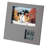 Portrait Mid-Century Modern Digital Quartz Movement / Crystal Tabletop Clock with Alarm in Grey