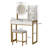 Small Vanity Desk With Mirror And Lights, Makeup Vanity Table With LED Mirror, 3 Lighting Modes, Power Outlet, Drawer, Open Shelves And Cushioned Stool For Bedroom (White And Gold)