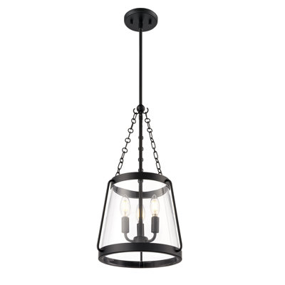 Adabella 11.75" 3-Light Pendant - Matte Black