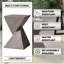 Table d'appoint Analu Modern Fiberstone avec piédestal torsadé-2017528066