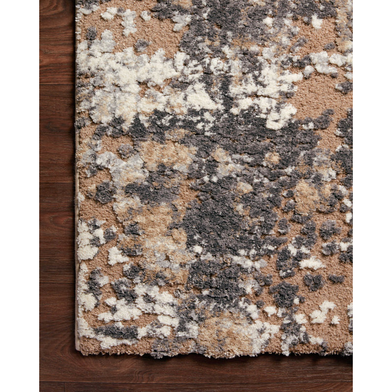 Tapis gris tissé à la machine Ballymena, Rectangle 3 pi 7 po x 5 pi 7 po