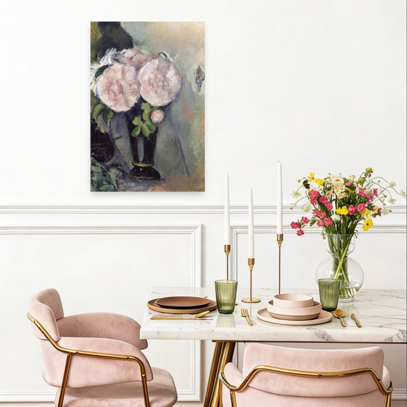 " Flowers In A Blue Vase, C.1886 Abstract Contemporary Wall Art Print " by Paul Cezanne, H 24 po x l 16 po