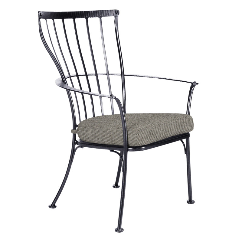 Monterra Outdoor Dining Armchair, Graphite, Flagship Stone Sunbrella®