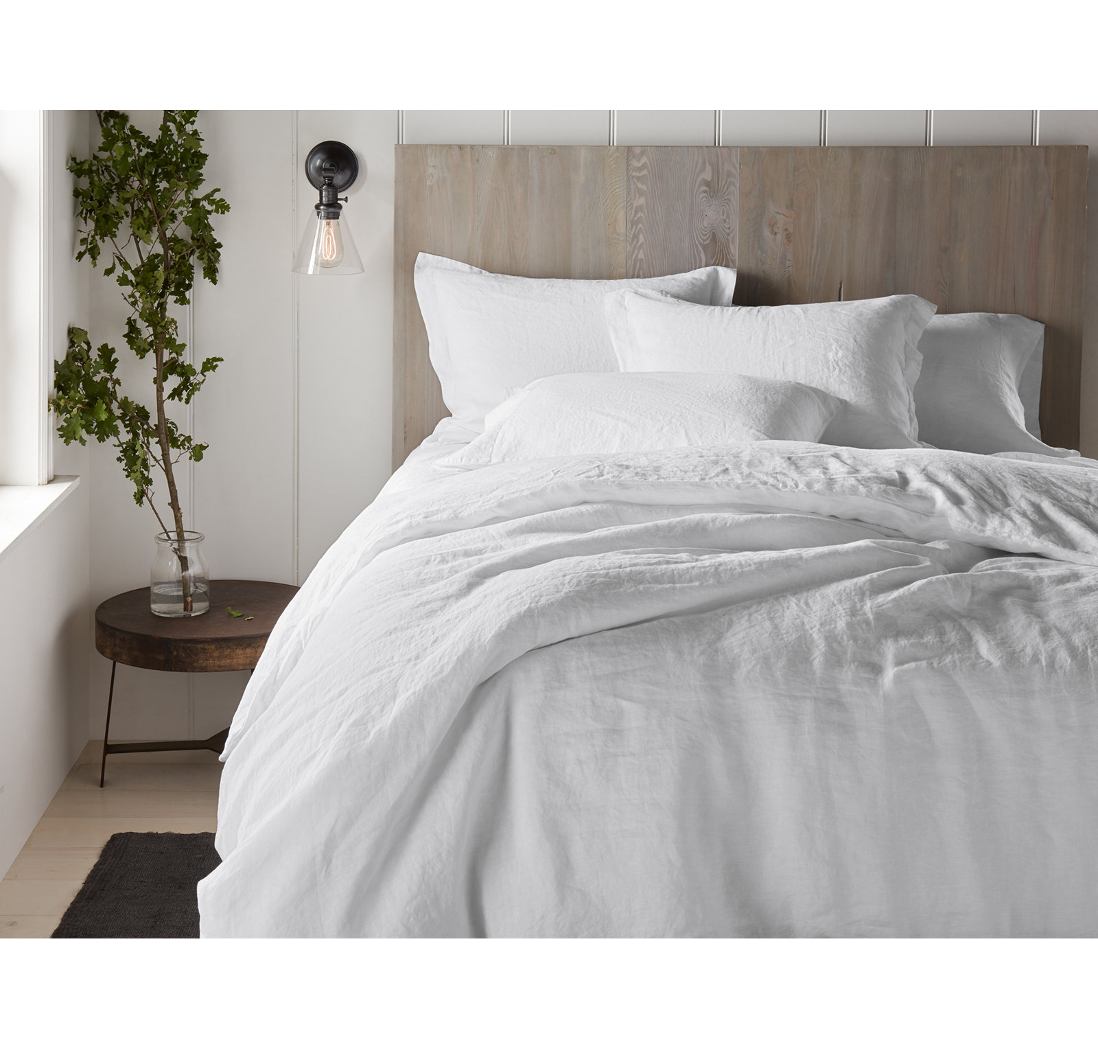 Organic Relaxed Linen Duvet Cover, Alpine White, King/Cal King Duvet Cover