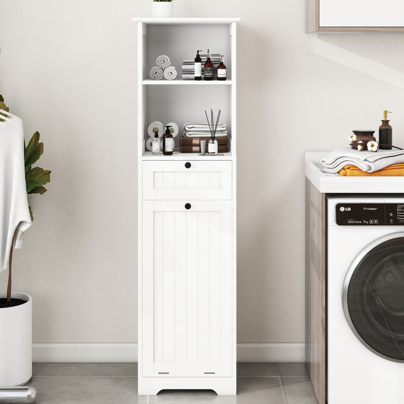 Armoire à linge blanche avec design innovant - un compartiment, tiroir, E1, peint pour une fonctionnalité améliorée
