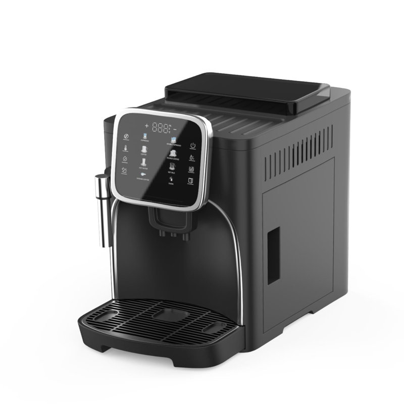 Fully Automatic Espresso Machine Milk Frother+19 Bar Italian Ulka Touch Display+Burr Grinder, Black