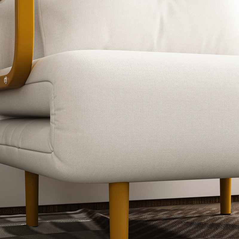 31 canapés-lits pliables convertibles avec 5 coussins réglables et 5, adaptés au salon, à la chambre à coucher et au bureau, blanc, matériau principal en tissu gazon, profondeur de 70,9 po, largeur de 22,19 po, support de résistance industrielle,