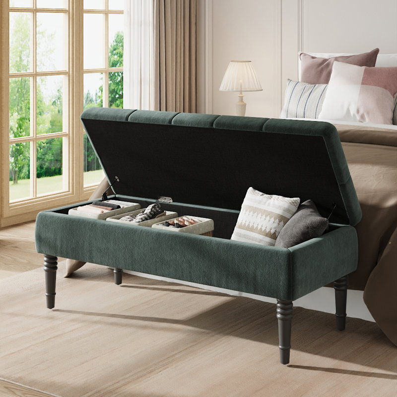 Ashyiah Linen Upholstered Storage Bench