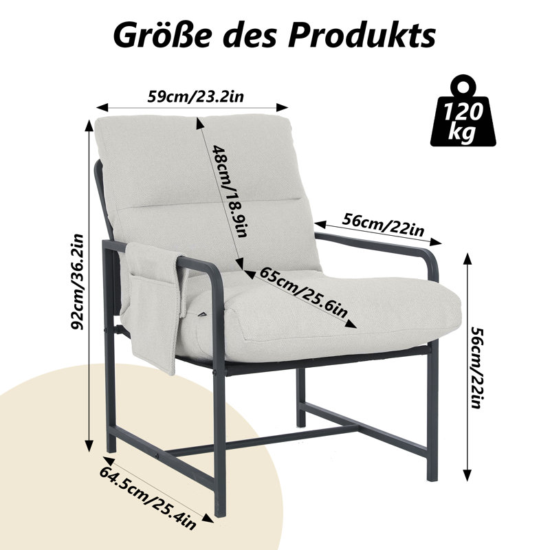 Obet 59cm Wide Tufted Armchair, White