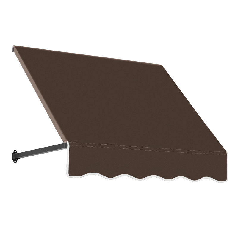 Auvent fixe en tissu acrylique rétro Awntech Dallas, H 16 po x l 40,5 po x P 30 po, Brun