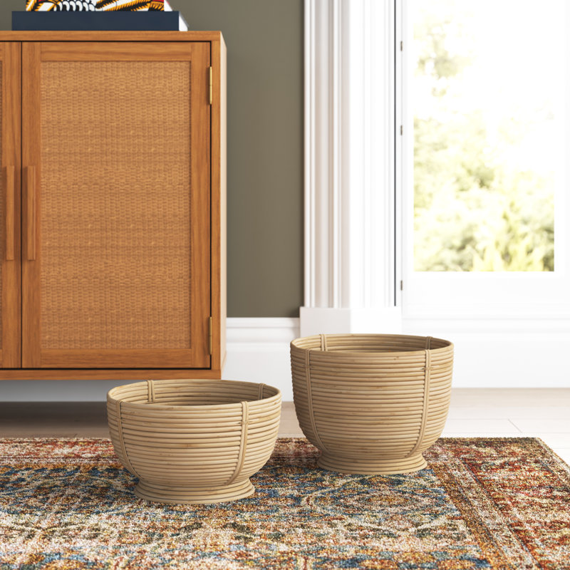 Callie Handmade Rattan Basket - Set of 2