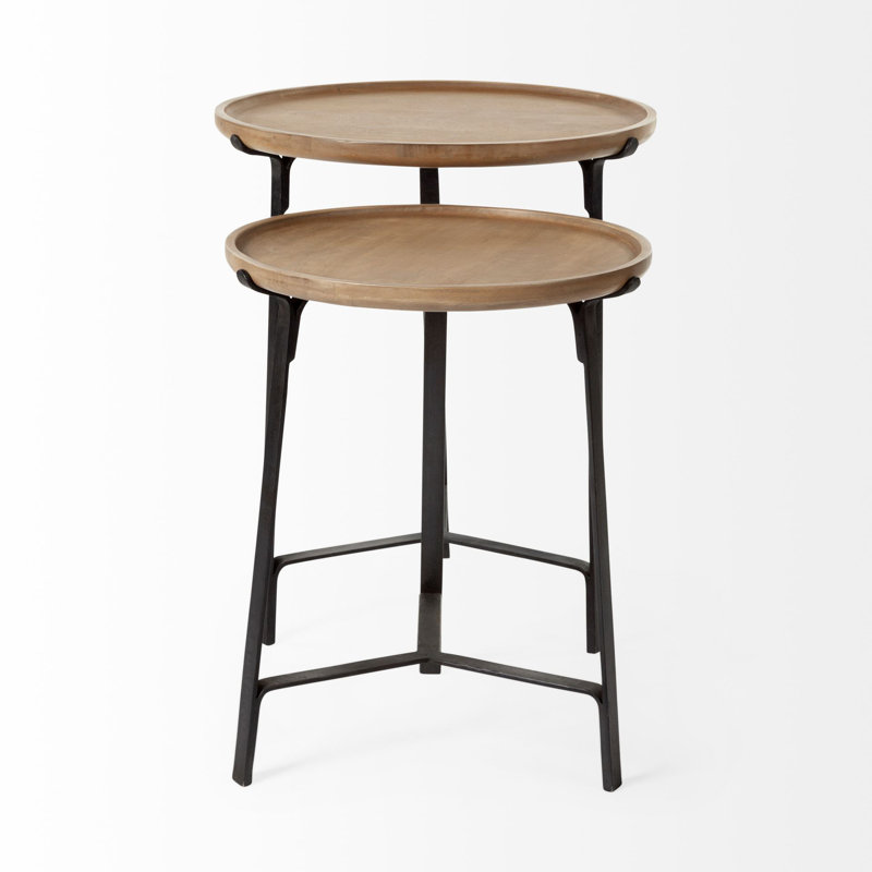 Solid Wood Tray Top Nesting Tables