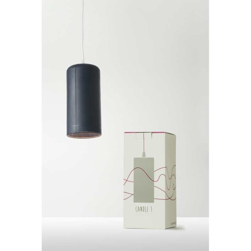 Be.pop 1 - Light Cylinder Pendant, Light Grey, Black