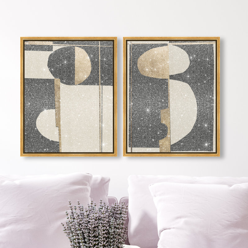 Balance Set Canvas Abstract Print by Oliver Gal, Black Frame, 16 x 20, 17"H x 21"W, Gold Floater Frame