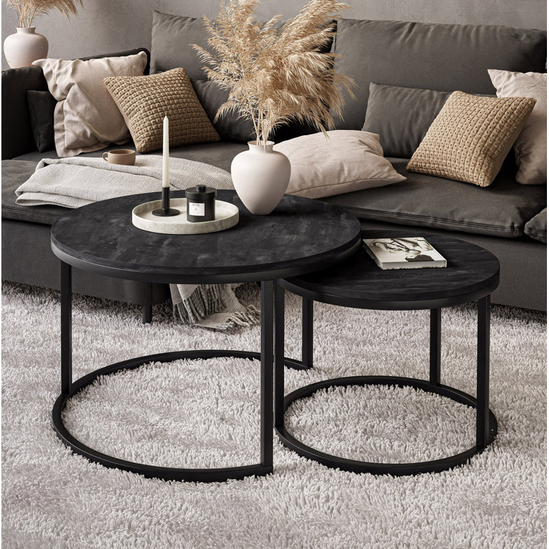 Harsho Frame Coffee Table, 49cm H x 70cm L x 70cm W, Black