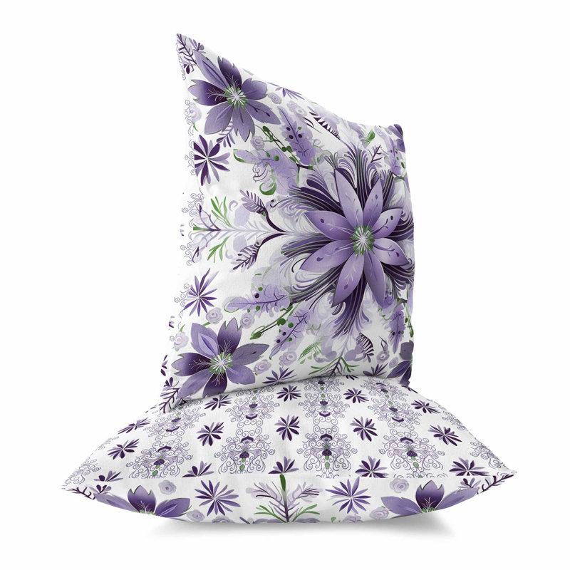 Snowy Crest Reversible Throw Pillow, 16"H x 16"W, White/Purple
