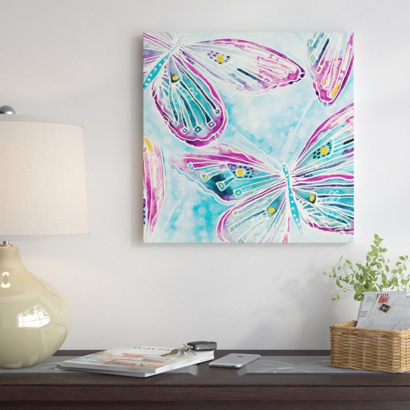 «Butterfly Wonder» par Sara Franklin, impression sur toile tendue sur châssis, H 18 po x l 18 po x P 1,5 po, Pas de tapis