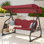 800lbs Outdoor Patio Swing With Stand W/canopy & Adjustable Backrest