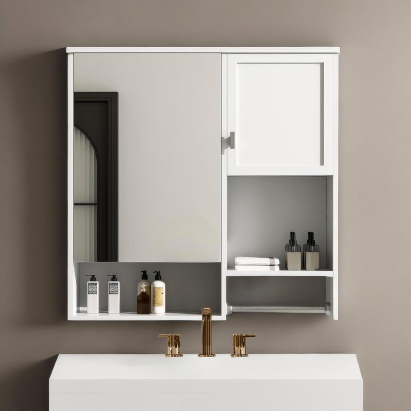 Armoire à pharmacie murale 29 po x 28 po, Blanc