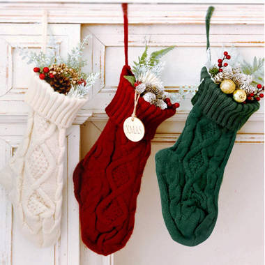 The Holiday Aisle® Entrelac Knit Knitted Xmas Rustic Stocking - Wayfair  Canada