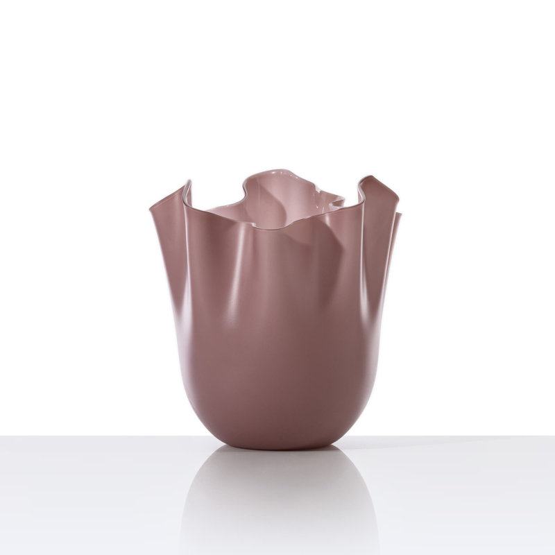 Venini Fazzoletto Vase, 9.45" H x 7.87" W x 7.87" D, Milk White