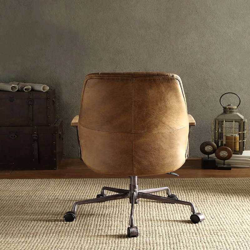 Chaise de bureau en cuir Hamilton, Café