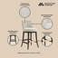 Tabouret de bar en chenille Lucia-913424984-913424985