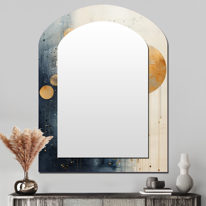 Minimalisme astrologie collage grunge - miroir mural arche beige, 43 po x 33 po