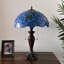 Lampe de table Noselli Tiffany vitrail feuilles vertes ampoules DEL incluses l 16 po x P 16 po x H 24 po-808839592