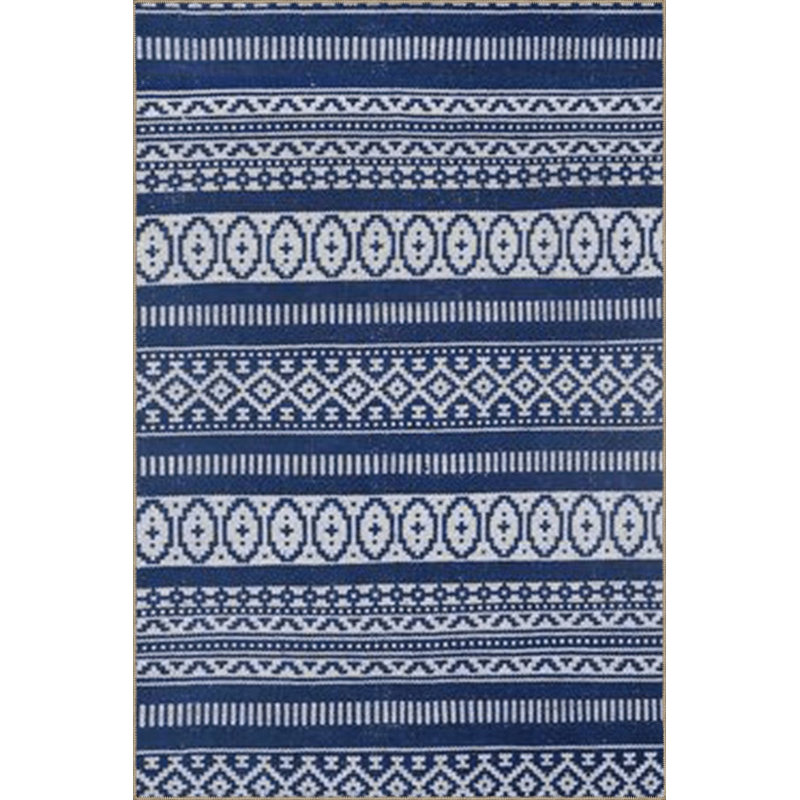 Tapis bleu délavé à motif géométrique mixte, Tapis de couloir 2 pi 6 po x 6 pi 7 po inclus
