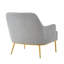Chaise d'appoint moderne gris, tissu chenille, dossier incurvé et pieds en métal doré pour le salon