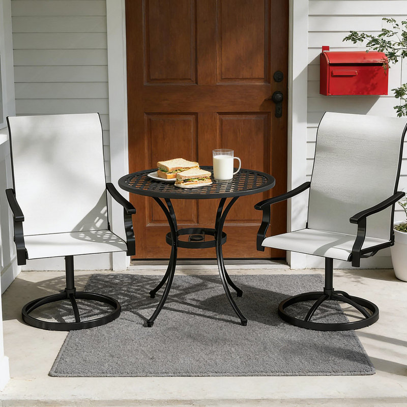Outdoor Dining Chairs,Swivel Chairs Set Of 2, White