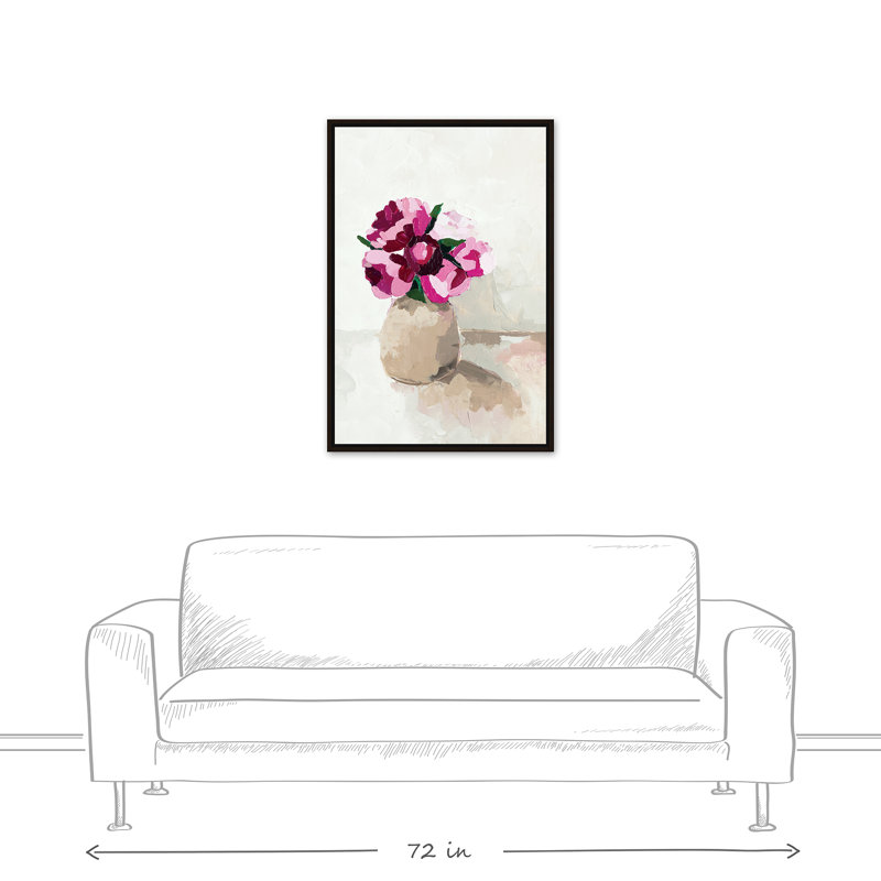 «Little Flowers in Vase», reproduction de peinture acrylique sur toile, H 36 po x l 24 po, Toile tendue