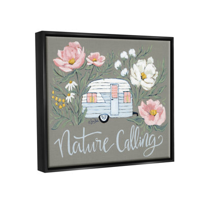 Stupell Industries Nature Calling Floral Camper Canvas Wall Art Design by Sara Baker -  aw-933_ffb_24x30