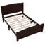 Lit plateforme double, lit plateforme en bois massif avec lattes de soutien et structure solide, aucun sommier nécessaire, espresso-130154202
