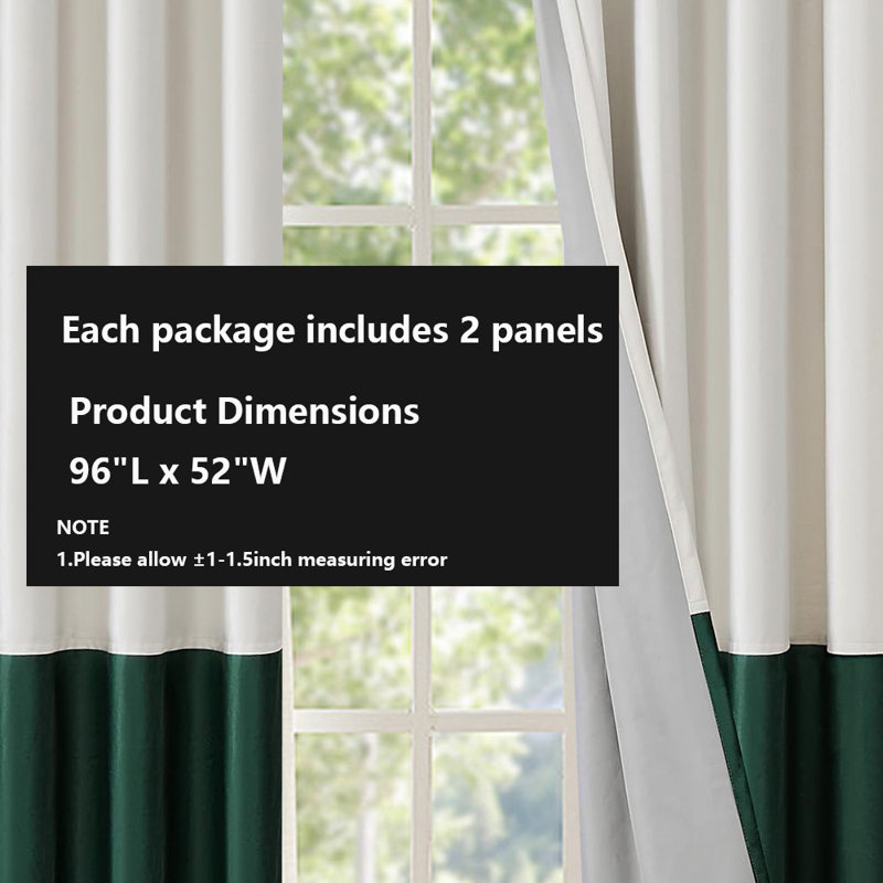 100% Full Blackout Velvet Curtains,2 Panels, 52" W x 96" L